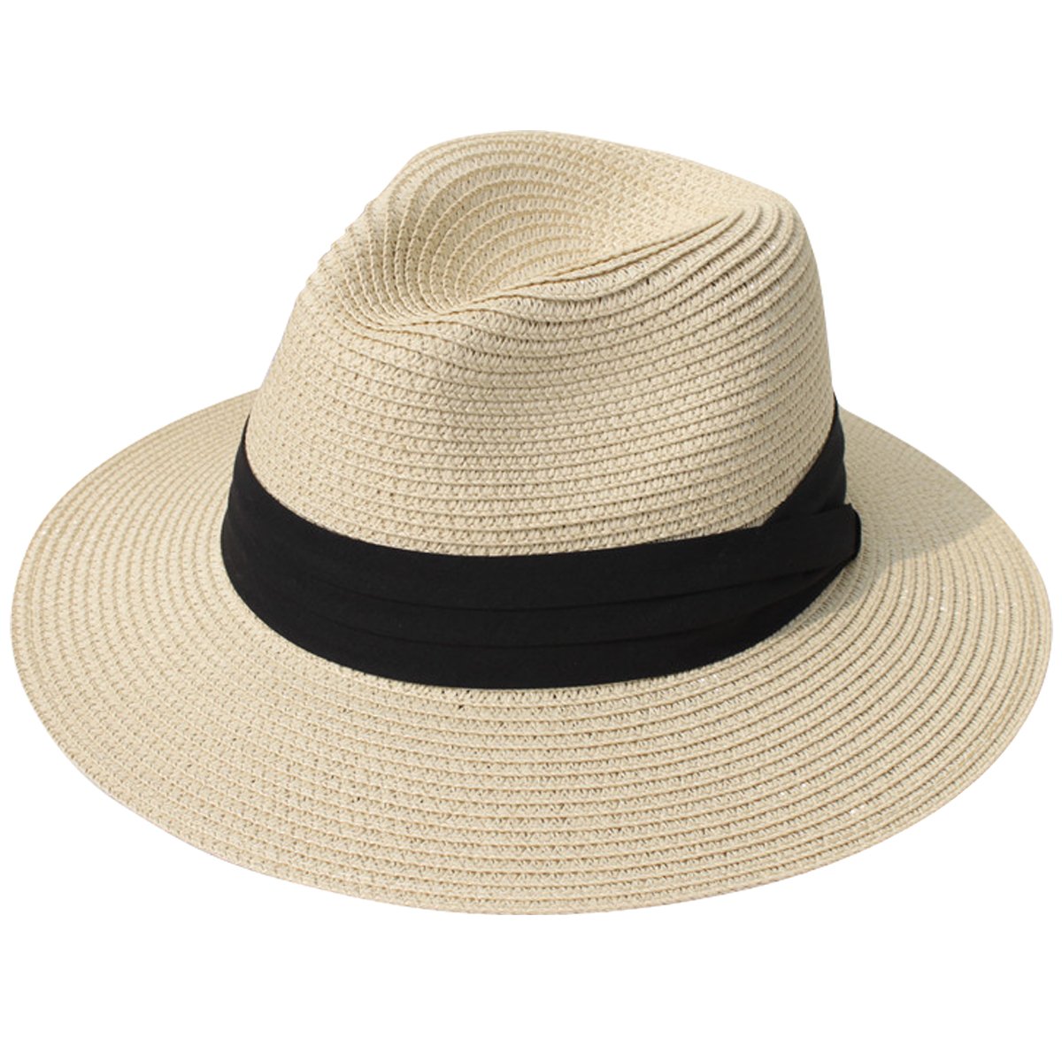 Algopix Similar Product 9 - Lanzom Women Wide Brim Straw Panama