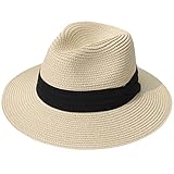 Algopix Similar Product 12 - Lanzom Women Wide Brim Straw Panama
