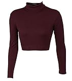 Algopix Similar Product 19 - Turtleneck Midriff Dark Maroon