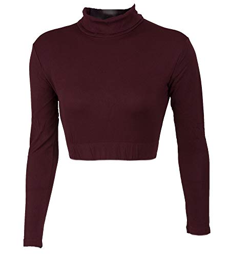 Algopix Similar Product 18 - Turtleneck Midriff Dark Maroon