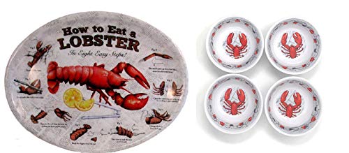 Algopix Similar Product 20 - How To Eat a Lobster Oval Plates and