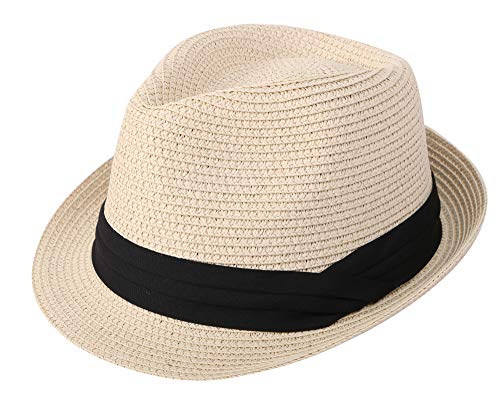 Algopix Similar Product 15 - Men Womens Summer Straw Fedora Hat