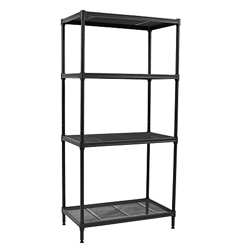 Algopix Similar Product 19 - Apollo Hardware Black 4Shelf Wire Mesh