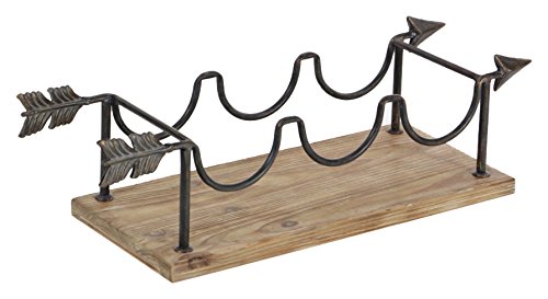 Algopix Similar Product 15 - Benzara Arrow Shaped Wood Metal Wine