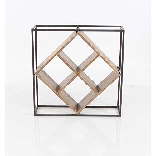 Algopix Similar Product 3 - Benzara Rhombus Shaped Metallic Wood