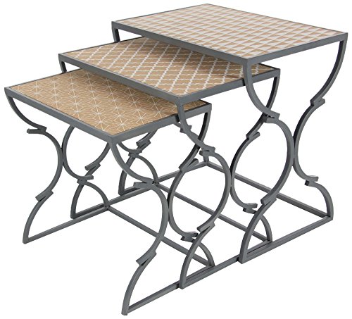 Algopix Similar Product 17 - Benzara Designer Metal Wood Nesting