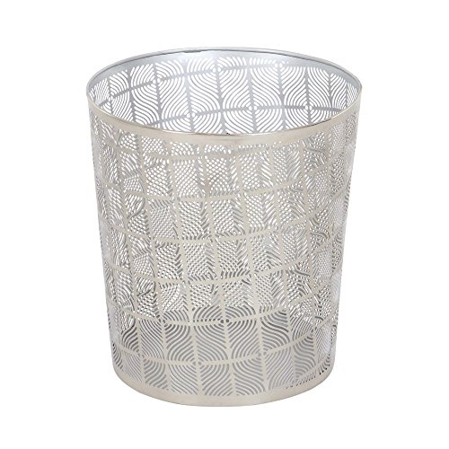 Algopix Similar Product 11 - Benzara Strong Metal Silver Waste Can