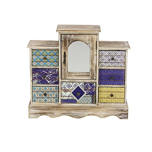 Algopix Similar Product 9 - Benzara Intimidating Wood Jewelry Chest