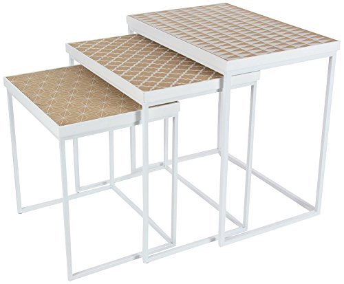 Algopix Similar Product 11 - Benzara Appealing Metal Wood Nesting