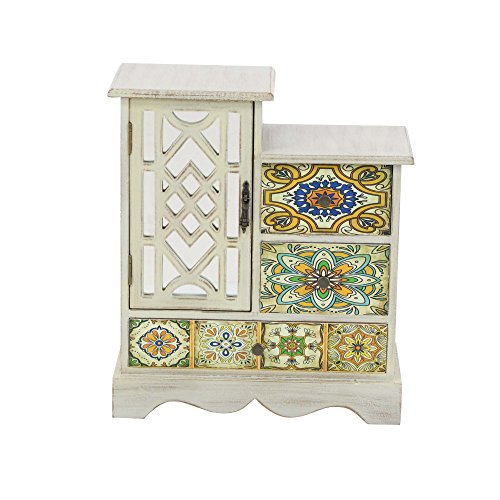 Algopix Similar Product 3 - Benzara Hand Painted Floral Wood