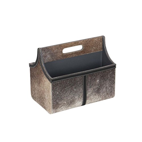 Algopix Similar Product 11 - Benzara Wooden Leather Magazine Holder