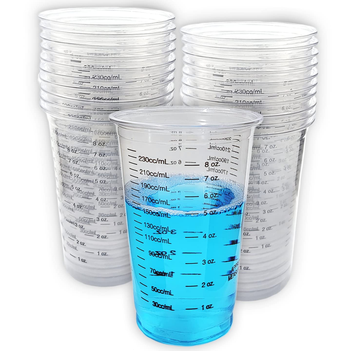 Algopix Similar Product 6 - 20 8oz Disposable Graduated Clear