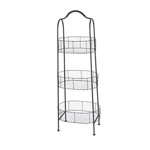 Algopix Similar Product 2 - Benzara 3 Tier Basket in Metal, Black