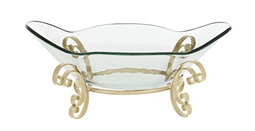 Algopix Similar Product 17 - Benzara Decorous Metal Glass Bowl Home