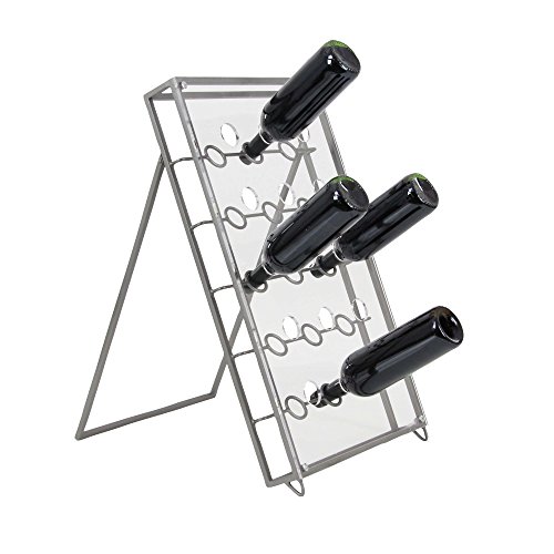 Algopix Similar Product 20 - Benzara Snappy Metal Acrylic Wine Holder