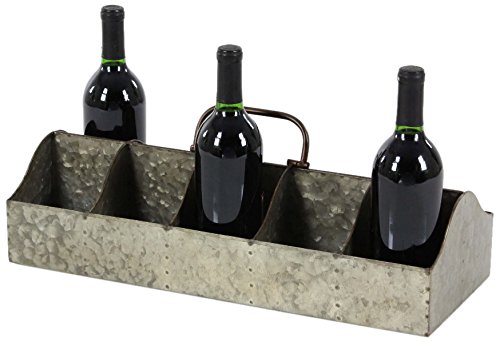 Algopix Similar Product 8 - Benzara Powerful Metal Galvanised Wine
