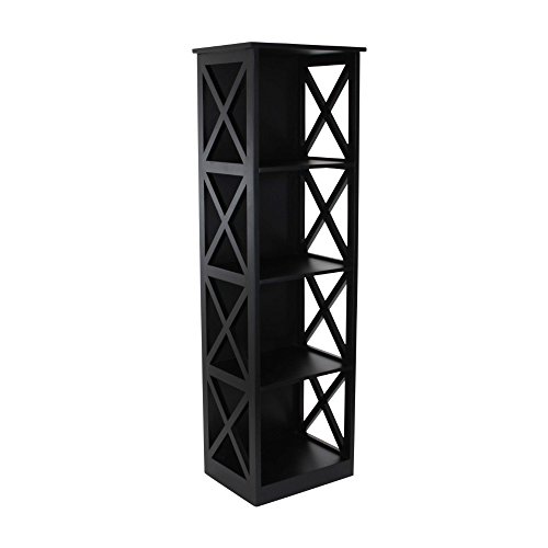 Algopix Similar Product 3 - Benzara Charcoal Black Wood Shelf