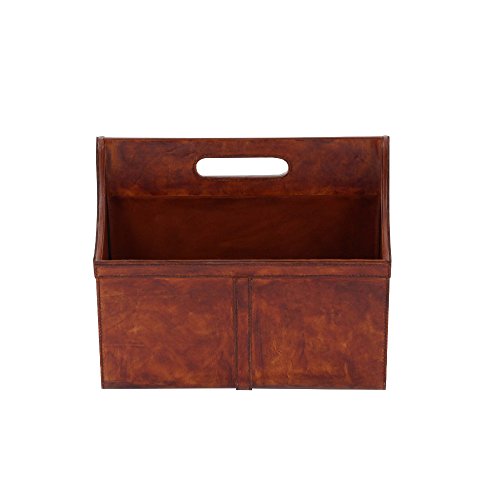 Algopix Similar Product 12 - Benzara Dark Brown Wooden Leather
