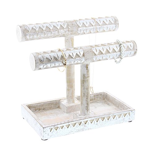 Algopix Similar Product 8 - Benzara Tandem Wood Bar Stand Jewelry