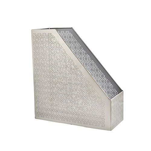 Algopix Similar Product 3 - Benzara Metallic Silver Magazine Holder