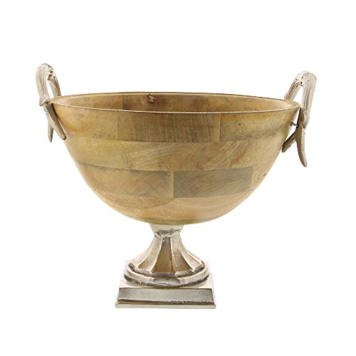 Algopix Similar Product 7 - Benzara Antiqued Wooden Aluminum Bowl
