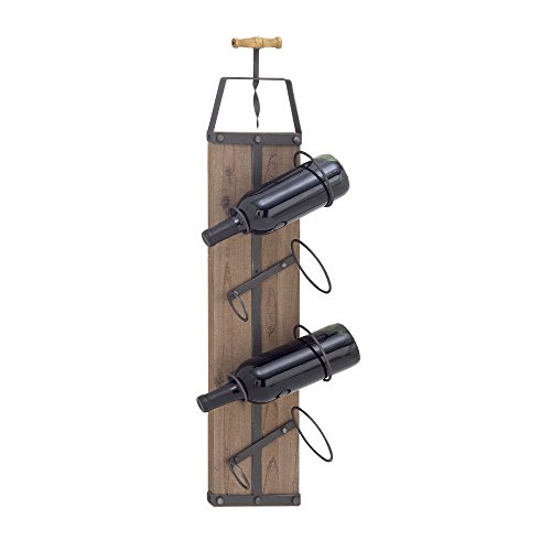 Algopix Similar Product 9 - Benzara Winsome Wood Metal Wine Rack