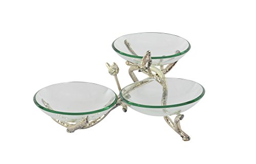 Algopix Similar Product 8 - Benzara Decorative Glass Metal Triple