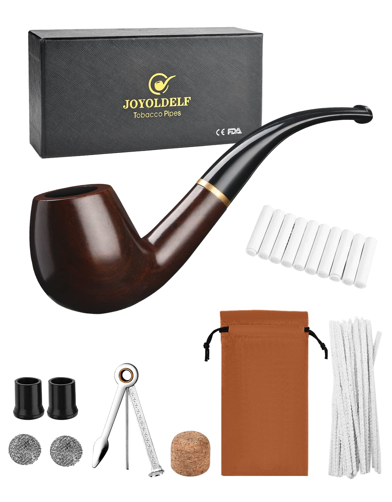 Algopix Similar Product 17 - Joyoldelf Tobacco Pipe Handmade Ebony