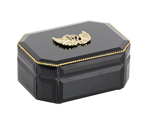 Algopix Similar Product 10 - Benzara Delectable Wood Swan Glass Box