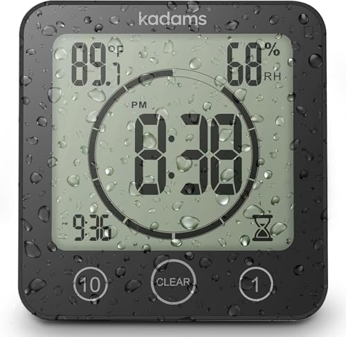 Algopix Similar Product 11 - KADAMS Shower Clock Waterproof Bathroom