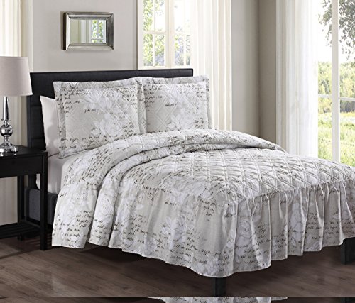 Algopix Similar Product 3 - KingLinen Rosalyn Taupe Bedspread Set