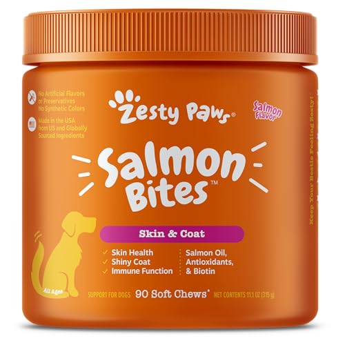 Algopix Similar Product 15 - Zesty Paws Salmon Oil for Dogs Skin and
