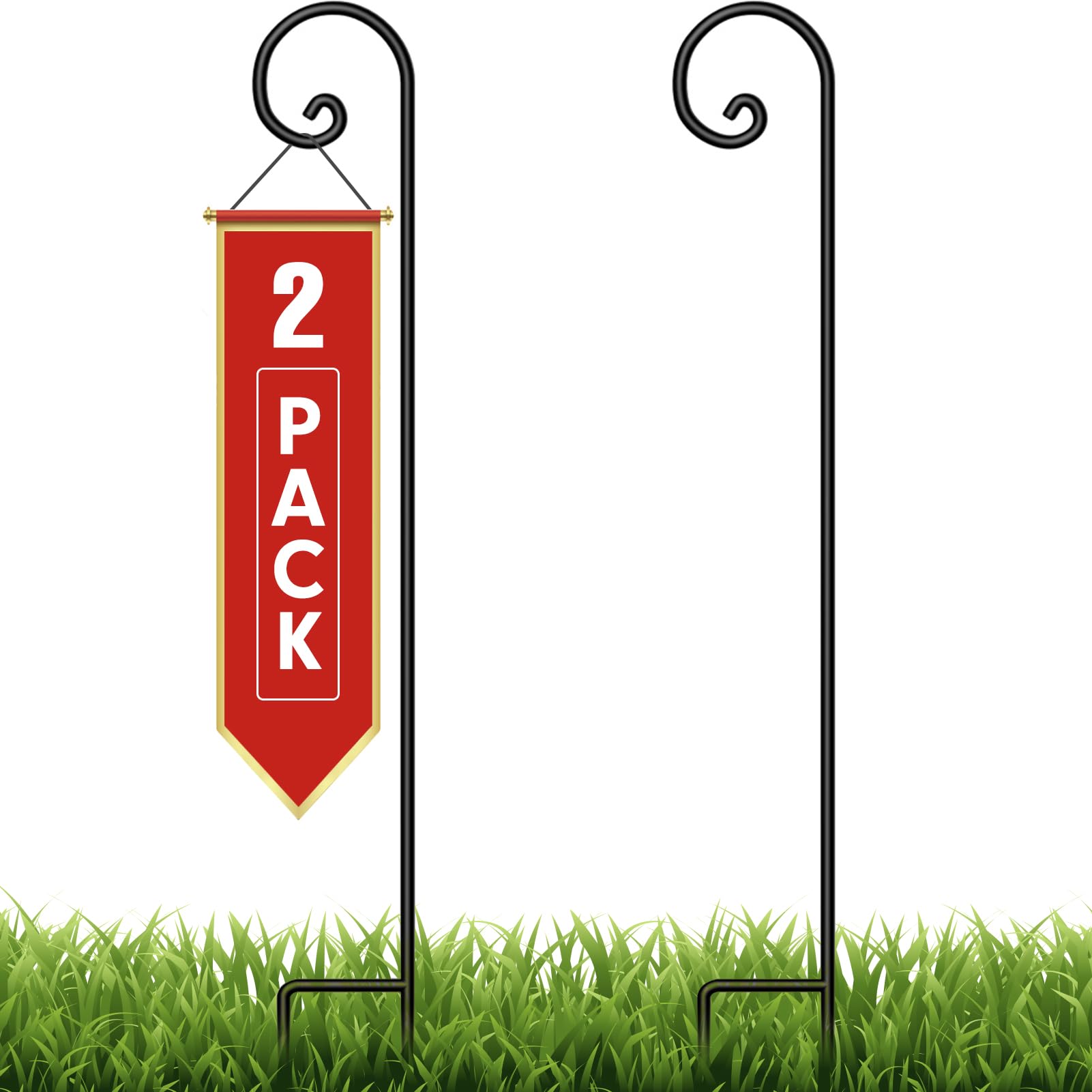Algopix Similar Product 4 - BEAU JARDIN 2 Pack Shepherd Hook 65