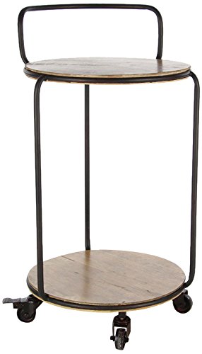 Algopix Similar Product 7 - Benzara Exquisite Metal Wood Tea Cart