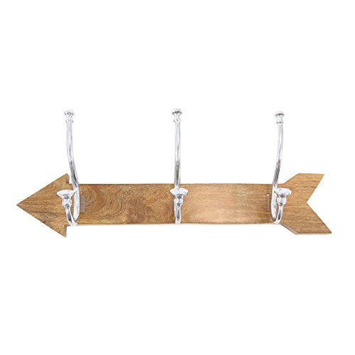 Algopix Similar Product 15 - Benzara Vigorous Wood Aluminum Wall Hook