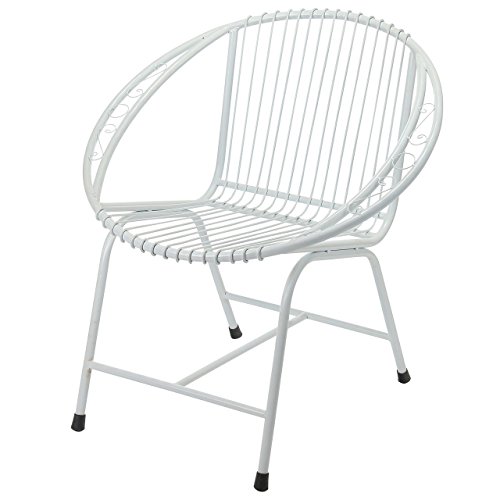 Algopix Similar Product 20 - Veranda Metal Wire Chair, White Filigree