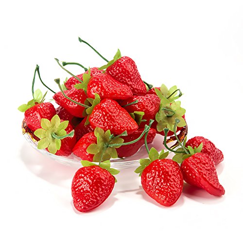 Algopix Similar Product 20 - Umiss Artificial Strawberries 30pcs