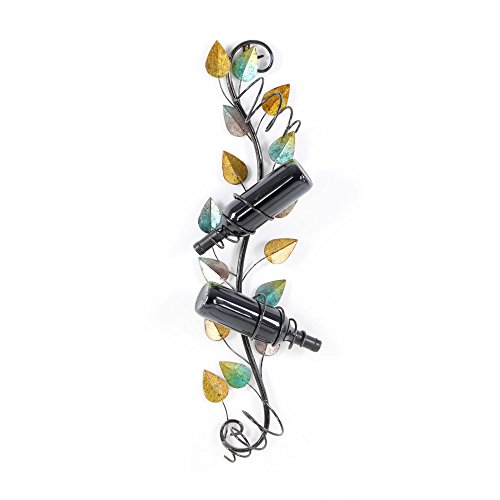 Algopix Similar Product 19 - Benzara Botanical Leaf Wine Rack