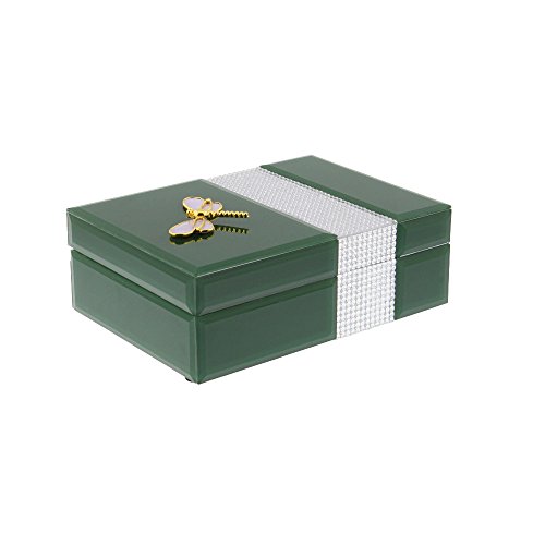 Algopix Similar Product 19 - Benzara Graceful Wood Glass Jewelry Box