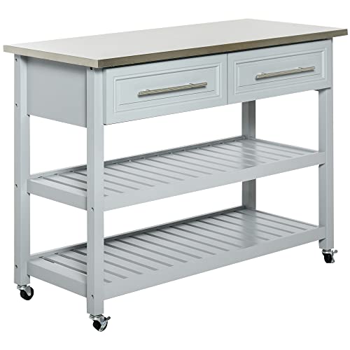 Algopix Similar Product 15 - HOMCOM Kitchen Island Rolling Utility