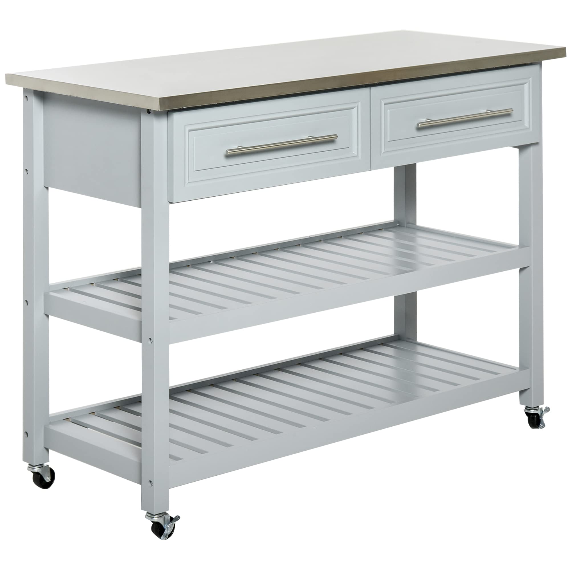 Algopix Similar Product 1 - HOMCOM Kitchen Island Rolling Utility