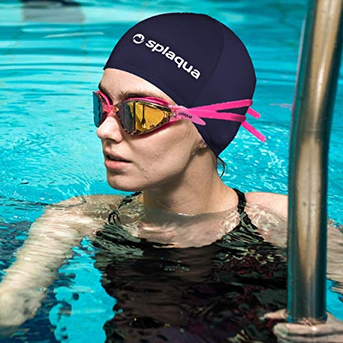 Algopix Similar Product 18 - Splaqua Navy Swim Cap Comfort Stretch