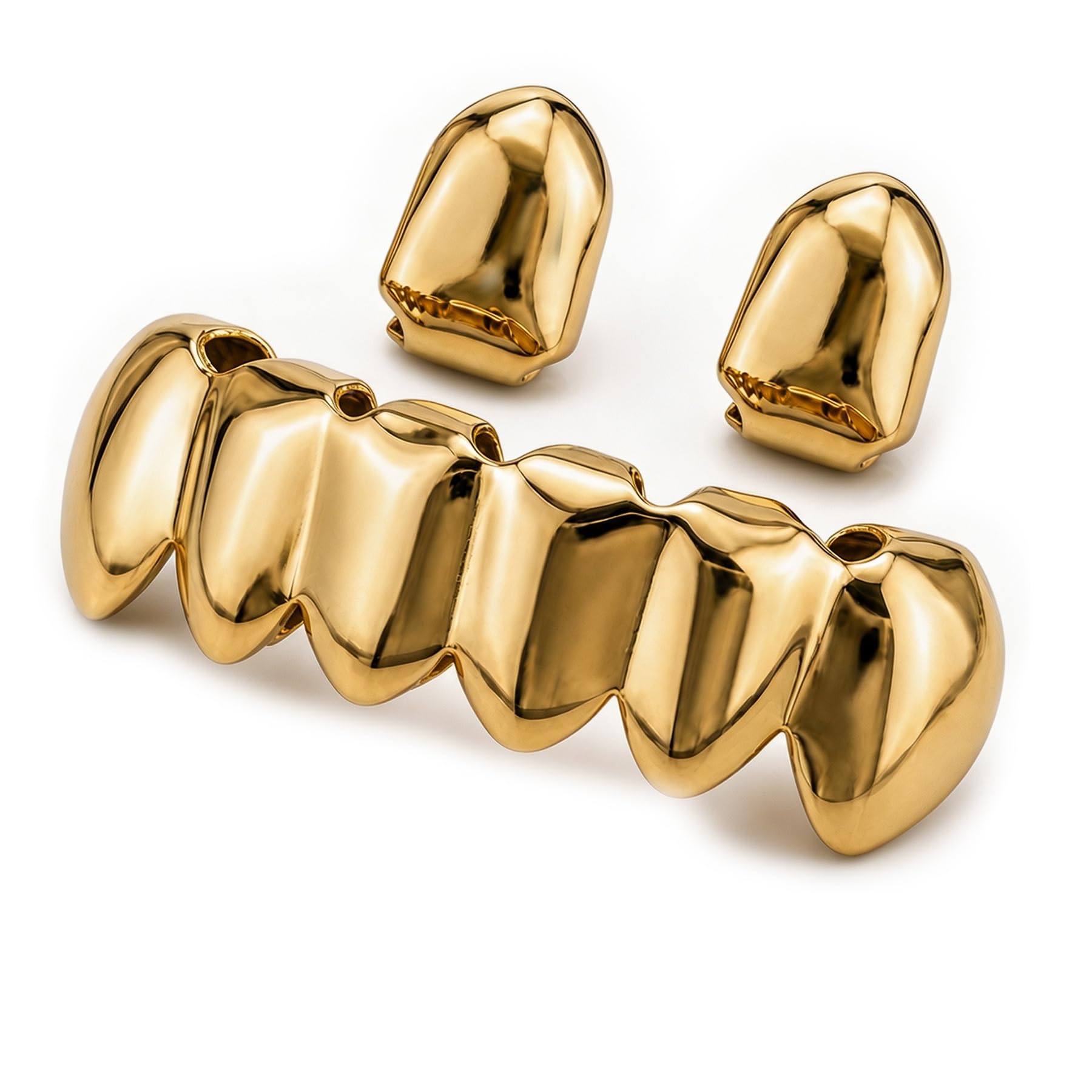 Algopix Similar Product 16 - Gold Grillz Mouth Teeth 24K Plated Gold