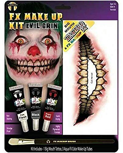Algopix Similar Product 7 - Tinsley Transfers Evil Clown FX Tattoo