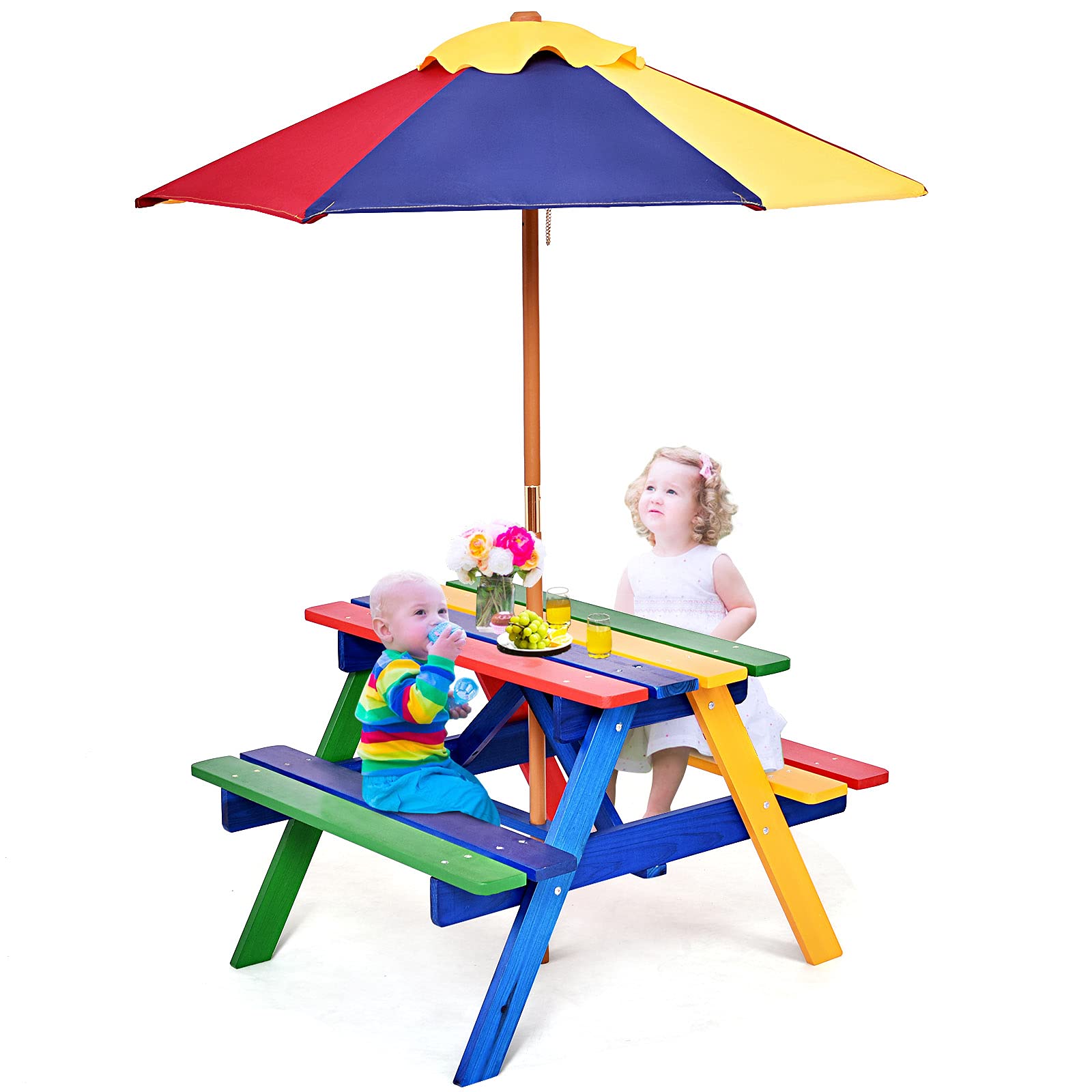 Algopix Similar Product 9 - Costzon Kids Picnic Table Wooden Table
