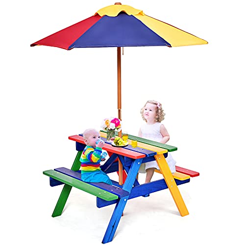 Algopix Similar Product 14 - Costzon Kids Picnic Table Wooden Table