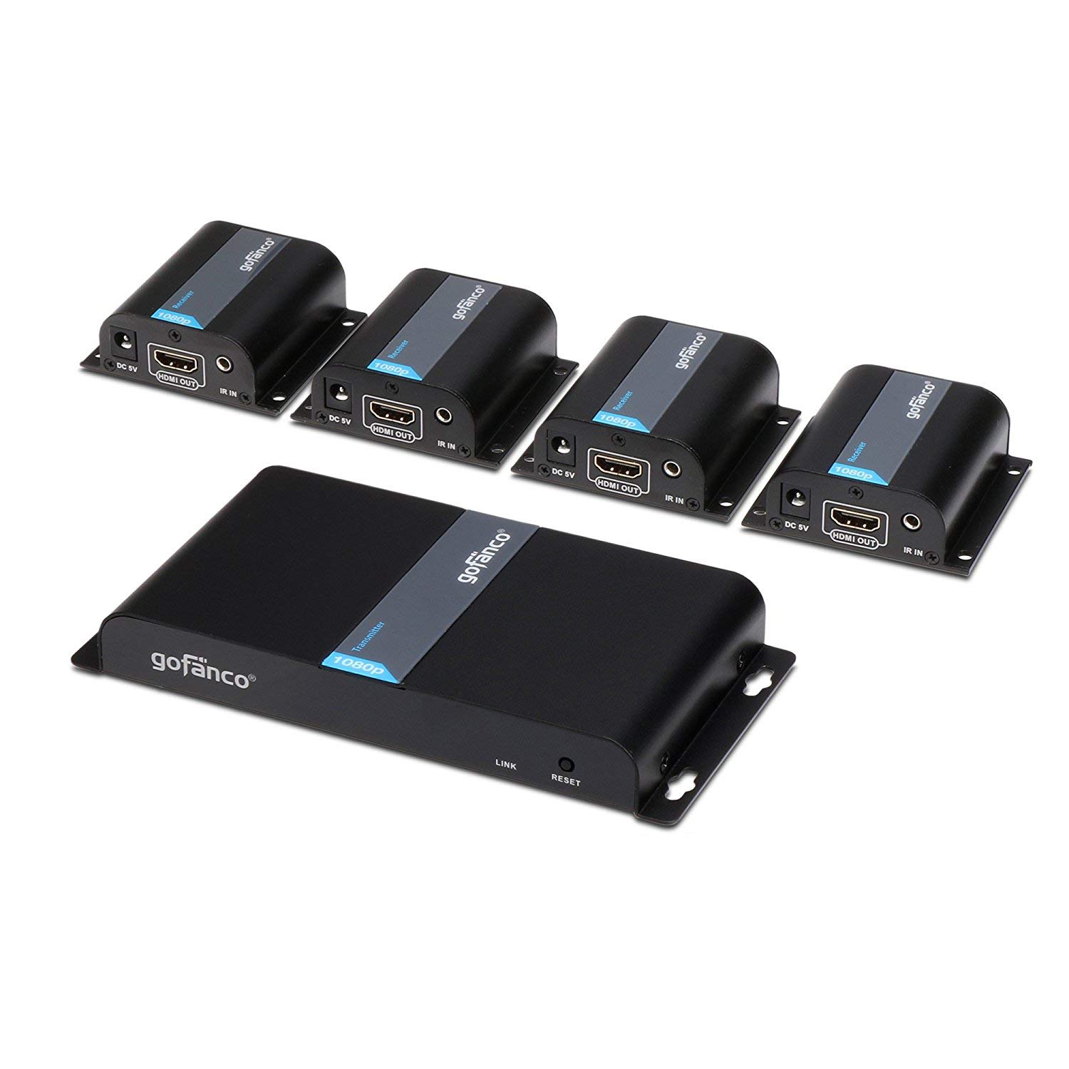 Algopix Similar Product 2 - gofanco 1080p 1x4 4 Port HDMI Extender