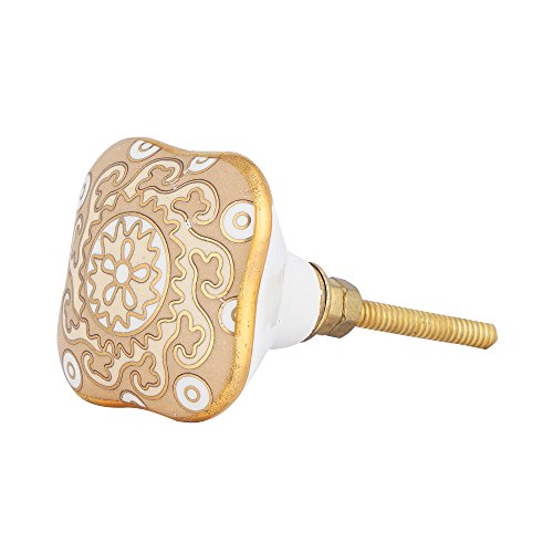 Algopix Similar Product 16 - Set of 4 Beige Decorative Knobs 