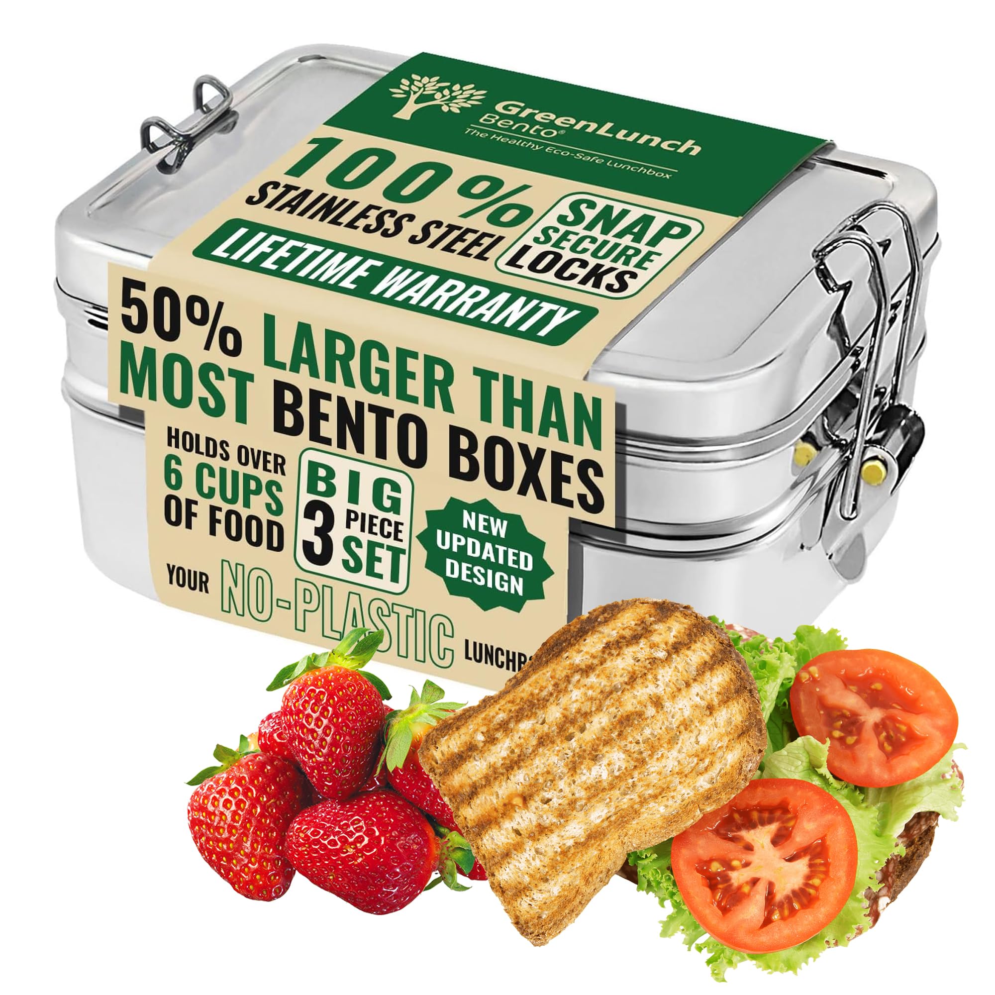 Algopix Similar Product 20 - GreenLunch Bento Stackable Stainless