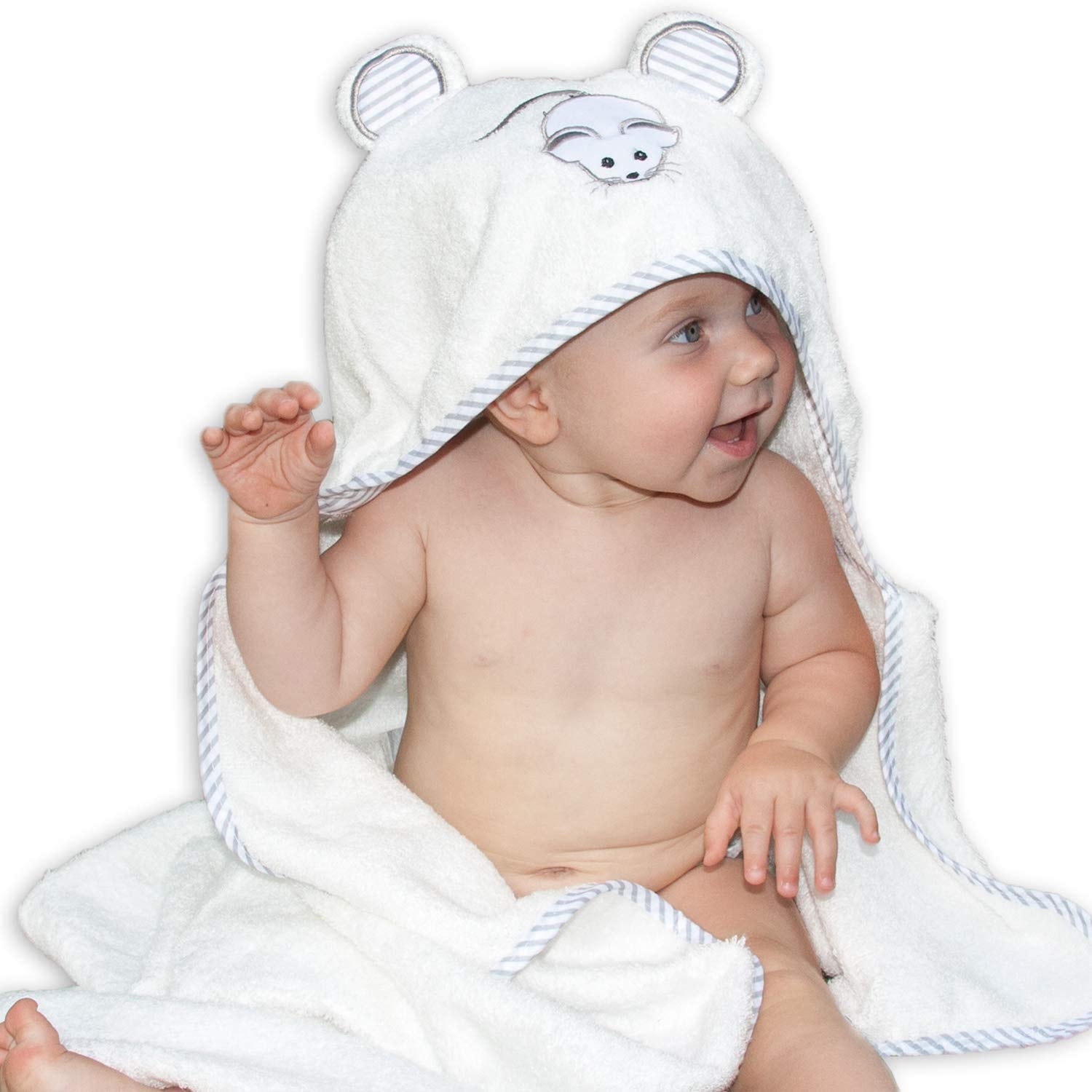 Algopix Similar Product 1 - Liname Organic Bamboo Hooded Baby Towel